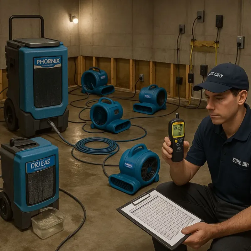 Structural Drying and Dehumidification process in Sunshine Ranches, FL